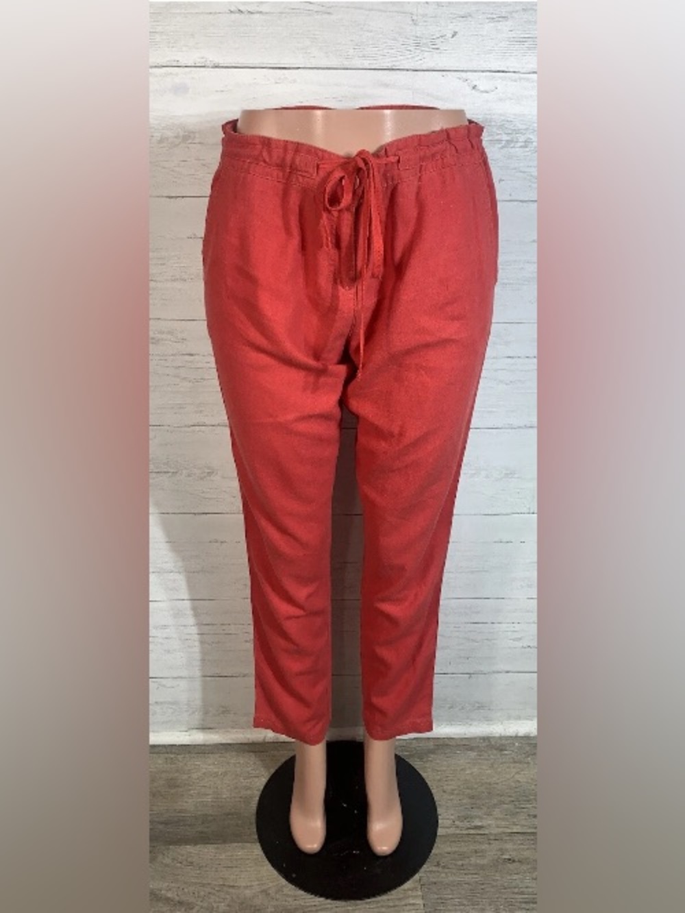 Next red linen chino pants size 8 US/12 UK womens